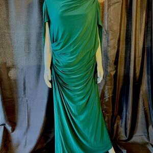 Betsy & Adam Emerald Draped Maxi Dress